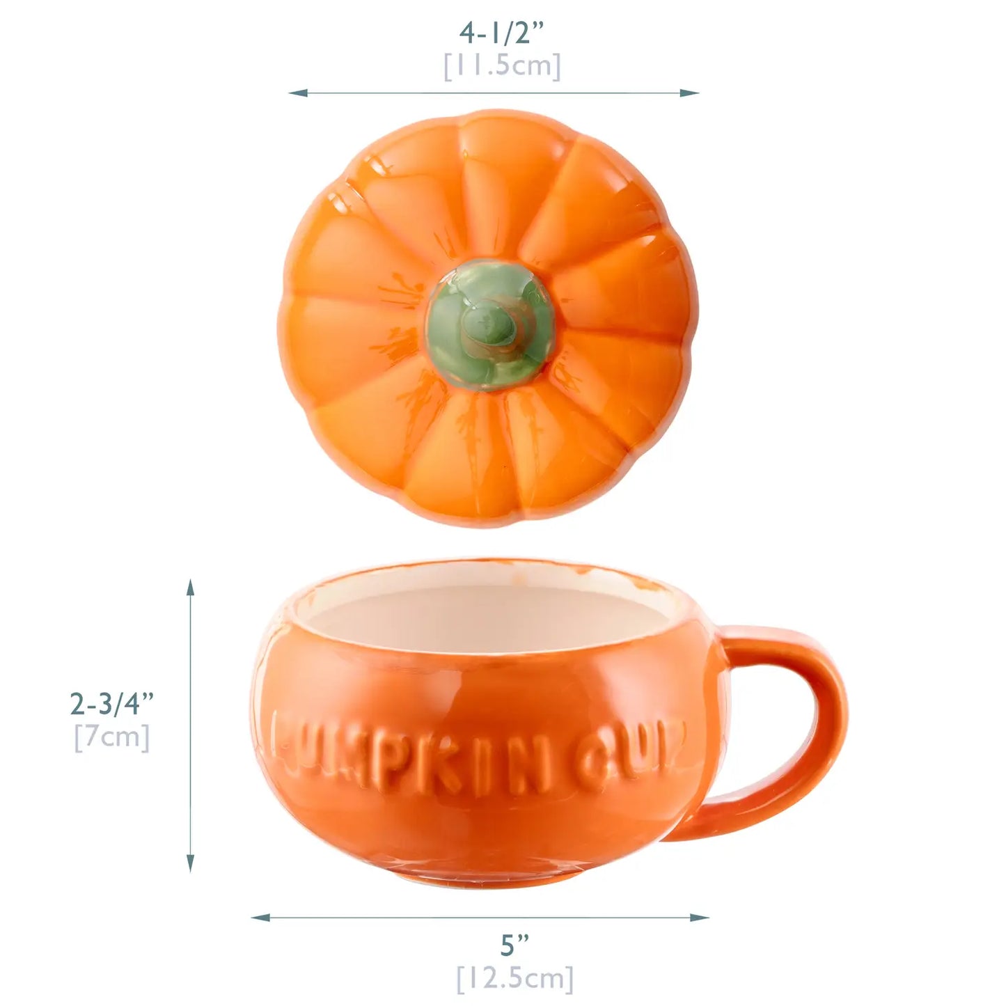 Pumpkin Style Ceramics Coffee Mug with Lid 10OZ