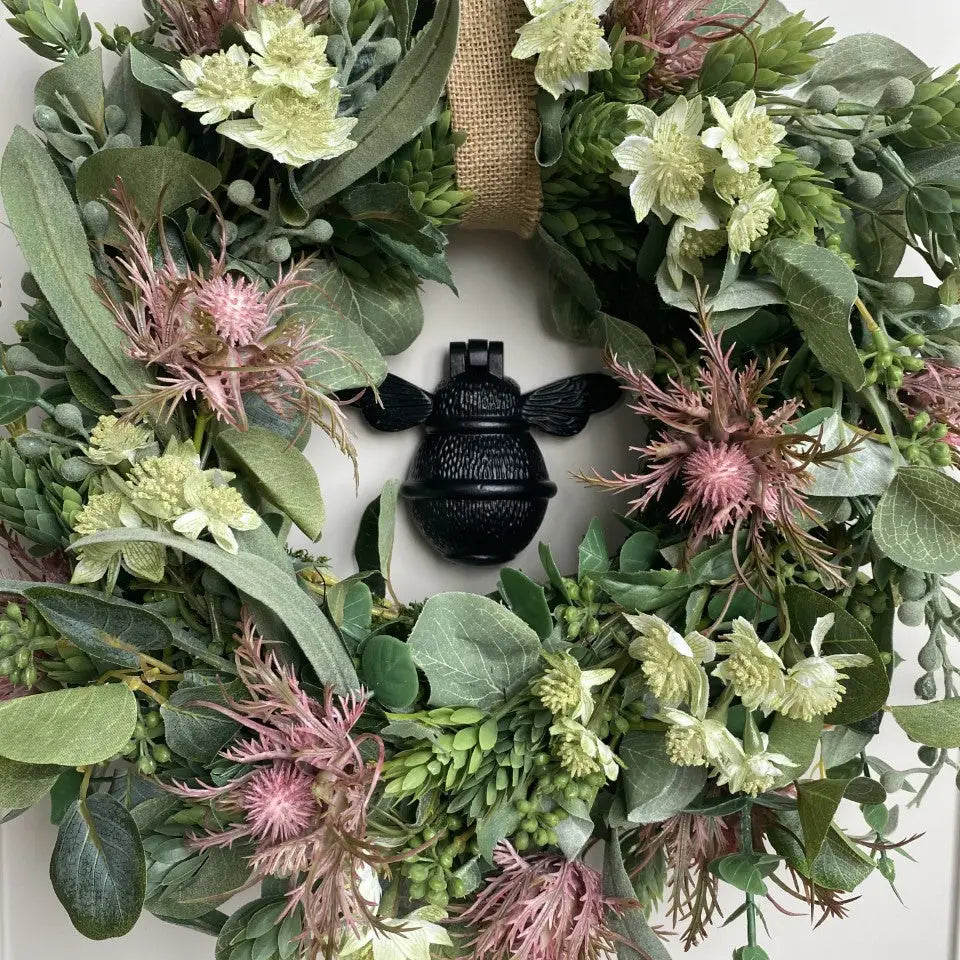 Brass Bee Door Knocker - Black Finish