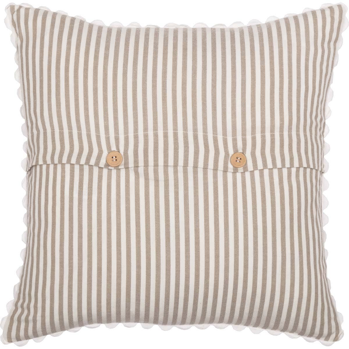 Farmhouse Ticking Taupe Pillow Cover 18Lx18W