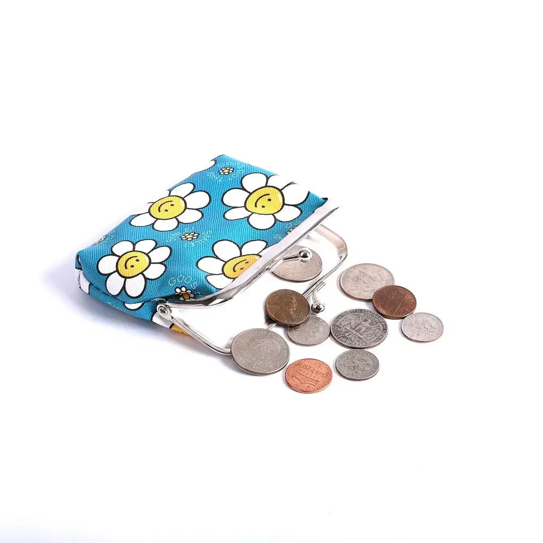 Coin Purse | Smile Daisies | Teal