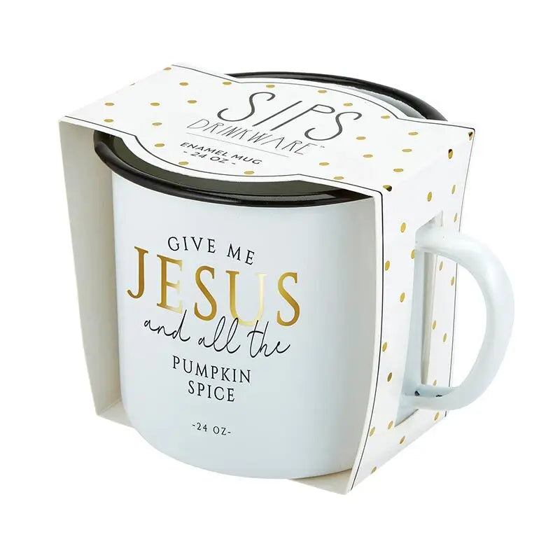 Enamel Mug - Jesus & Pumpkin Spice
