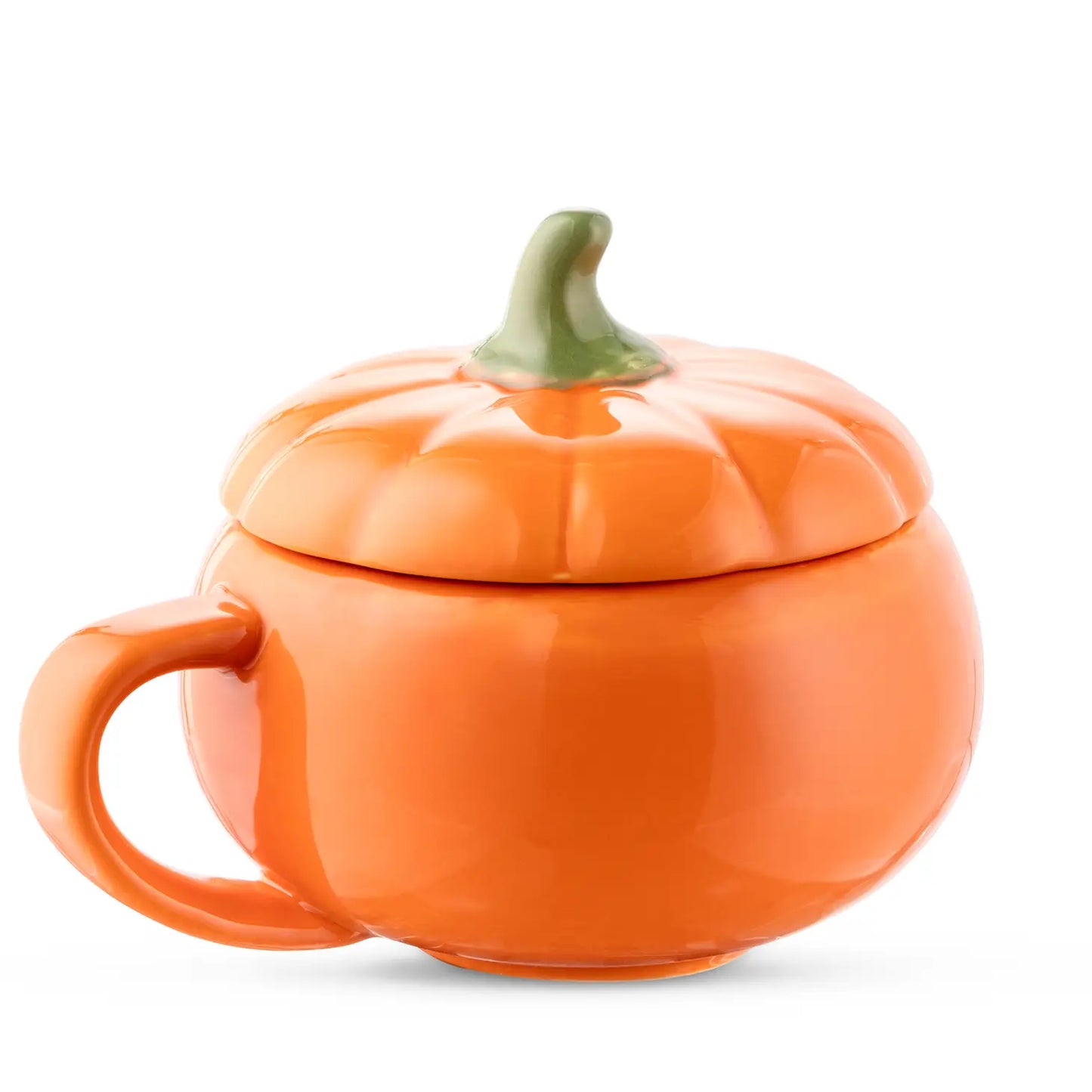 Pumpkin Style Ceramics Coffee Mug with Lid 10OZ