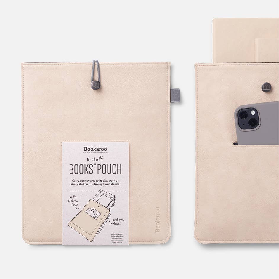 Bookaroo Books & Stuff Pouch - Cream & Black