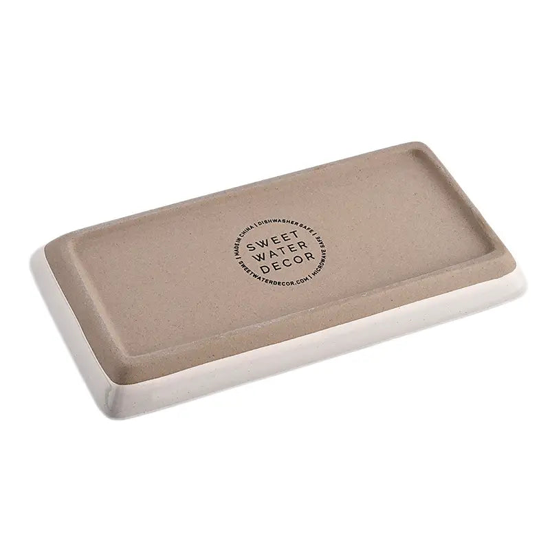 Stoneware Tray - Cream Speckled - 8x4"