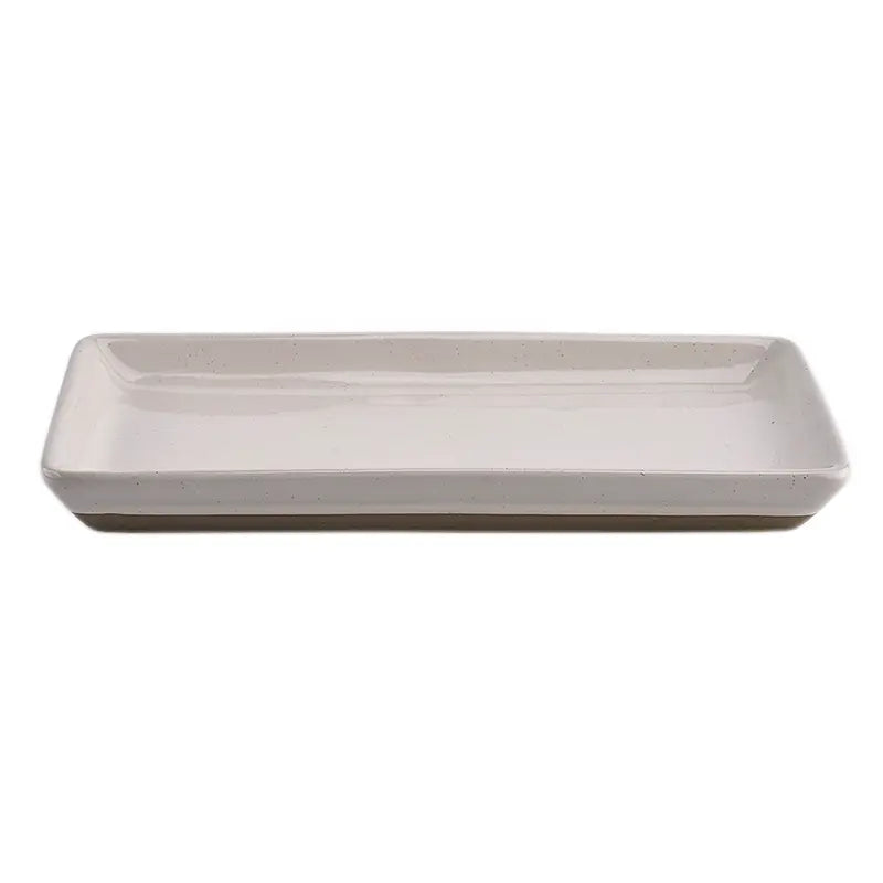 Stoneware Tray - Cream Speckled - 8x4"