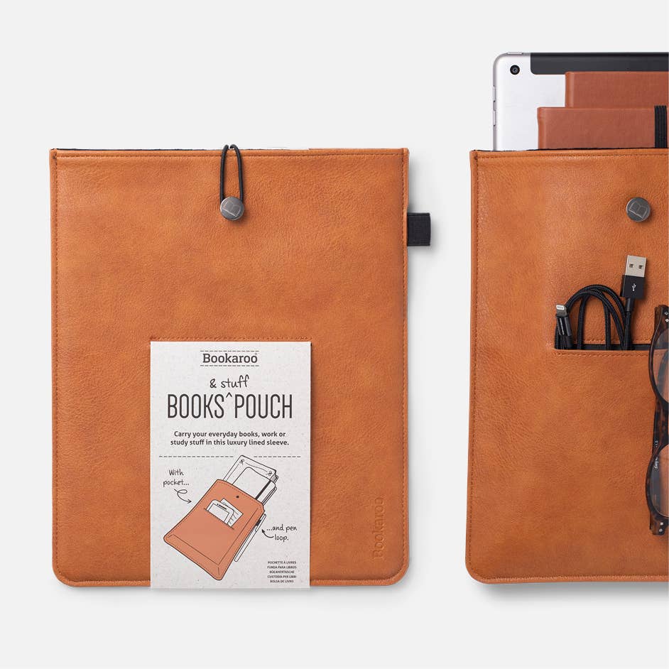 Bookaroo Books & Stuff Pouch - Brown & Black