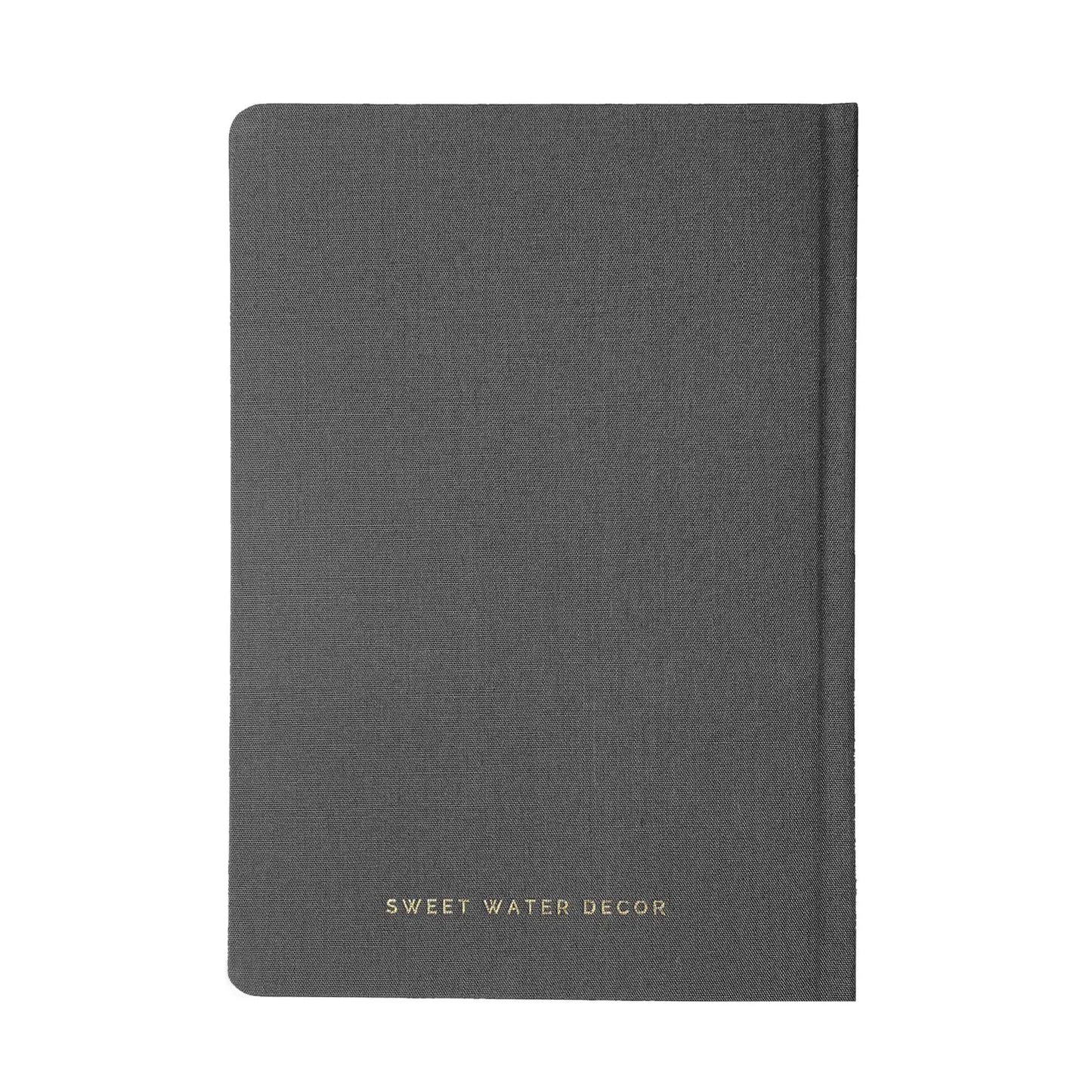 Be Still and Know - Grey and Gold Foil Fabric Journal