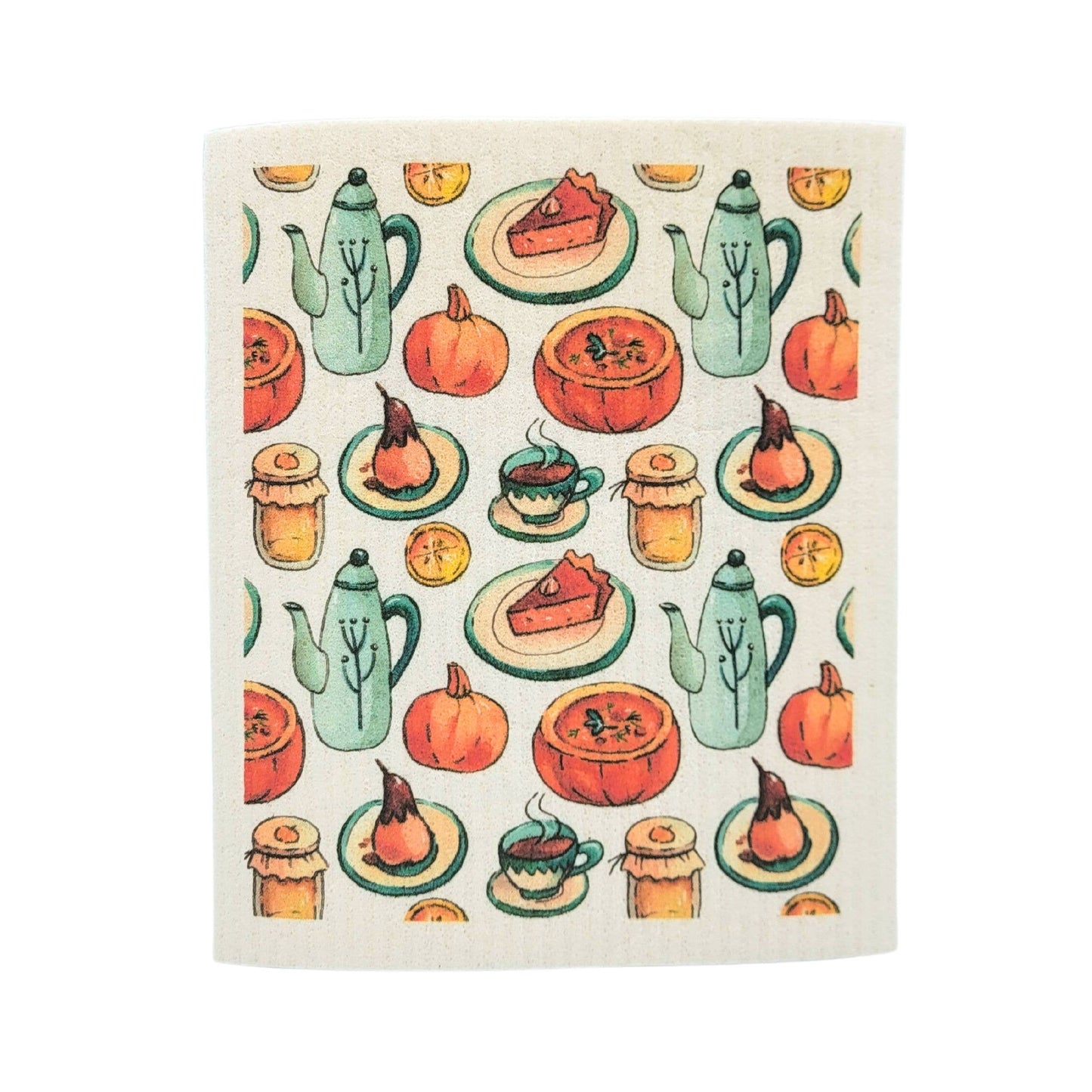 Thanksgiving Coffee & Pie - Swedish Dishcloth