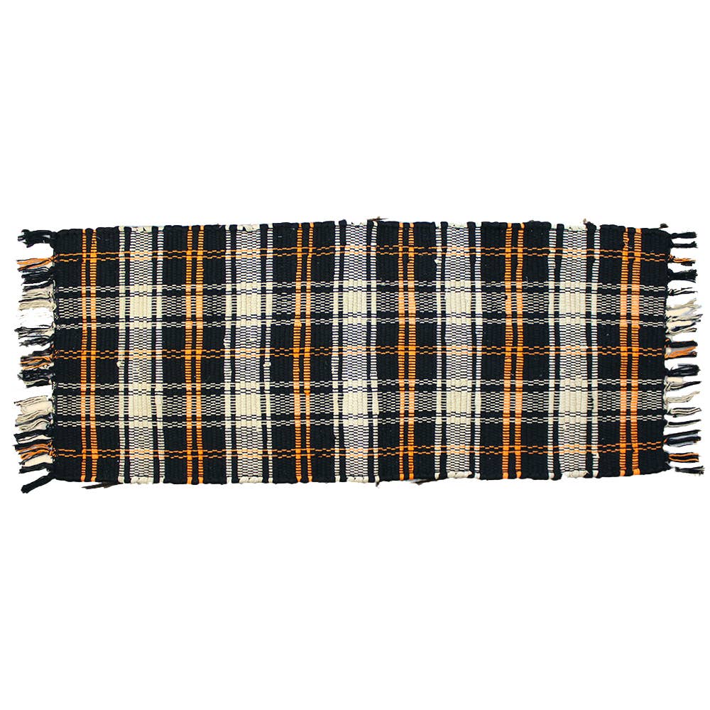 Fall - Plaid Black and Orange Table Runner