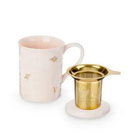 Honeycomb Ceramic Tea Mug & Infuser