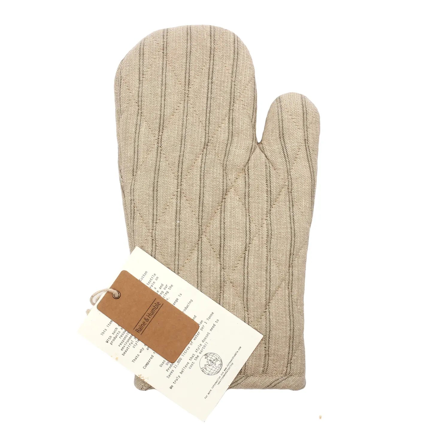 Oven Gloves Provincial Stripe in Burnt Olive