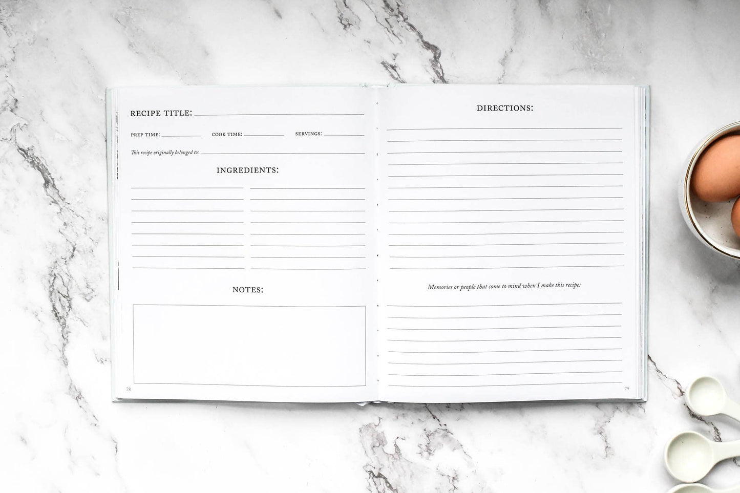 Family Recipe Book & Keepsake Journal | Christmas Gift: Cottage