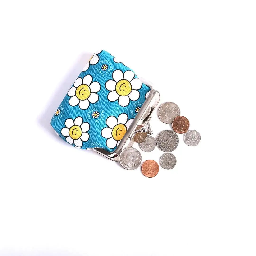 Coin Purse | Smile Daisies | Teal