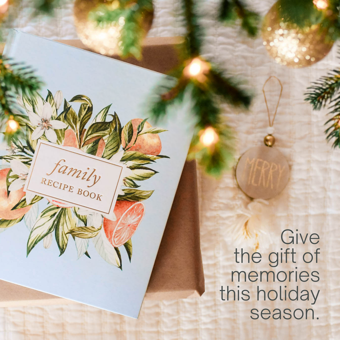 Family Recipe Book & Keepsake Journal | Christmas Gift: Citrus