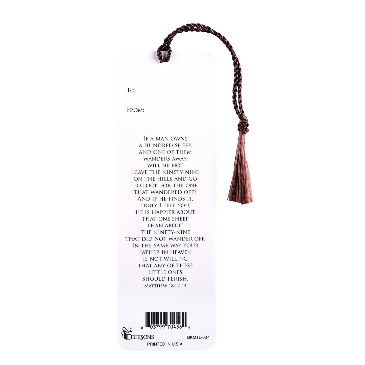 Tassel Bookmark | He Ran Matthew 18:12-14 Feat. Kevin Carden Art