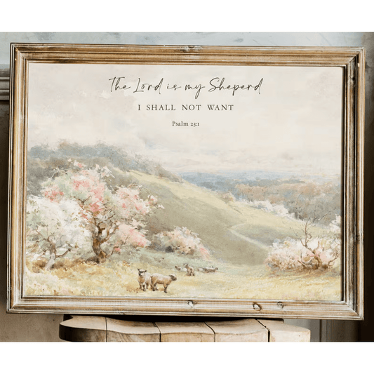 Psalm 23 Shepherd - Wall Art Print