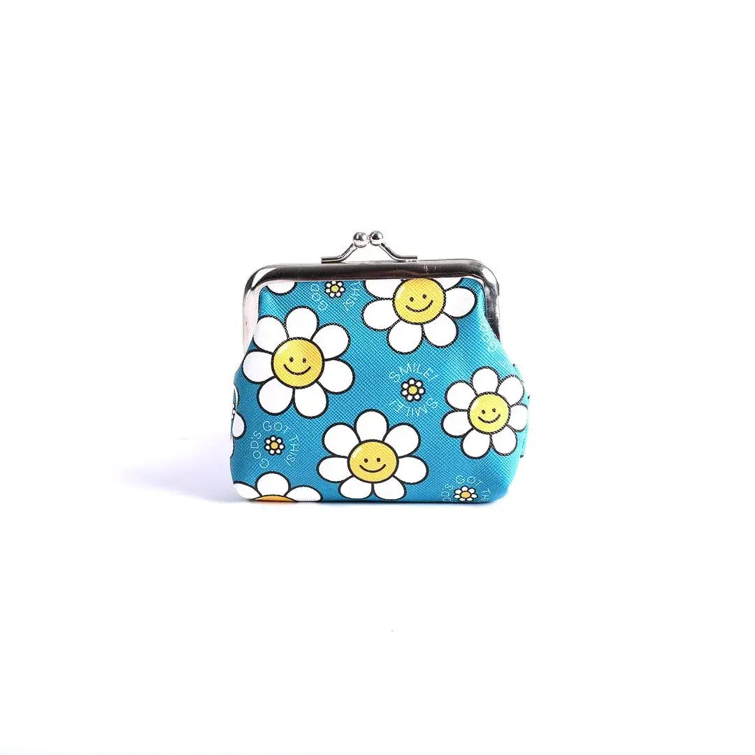 Coin Purse | Smile Daisies | Teal