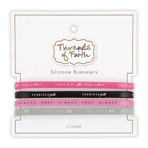 Silicone Bracelet Fearless 4pk
