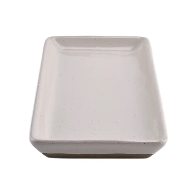 Stoneware Tray - Cream Speckled - 8x4"