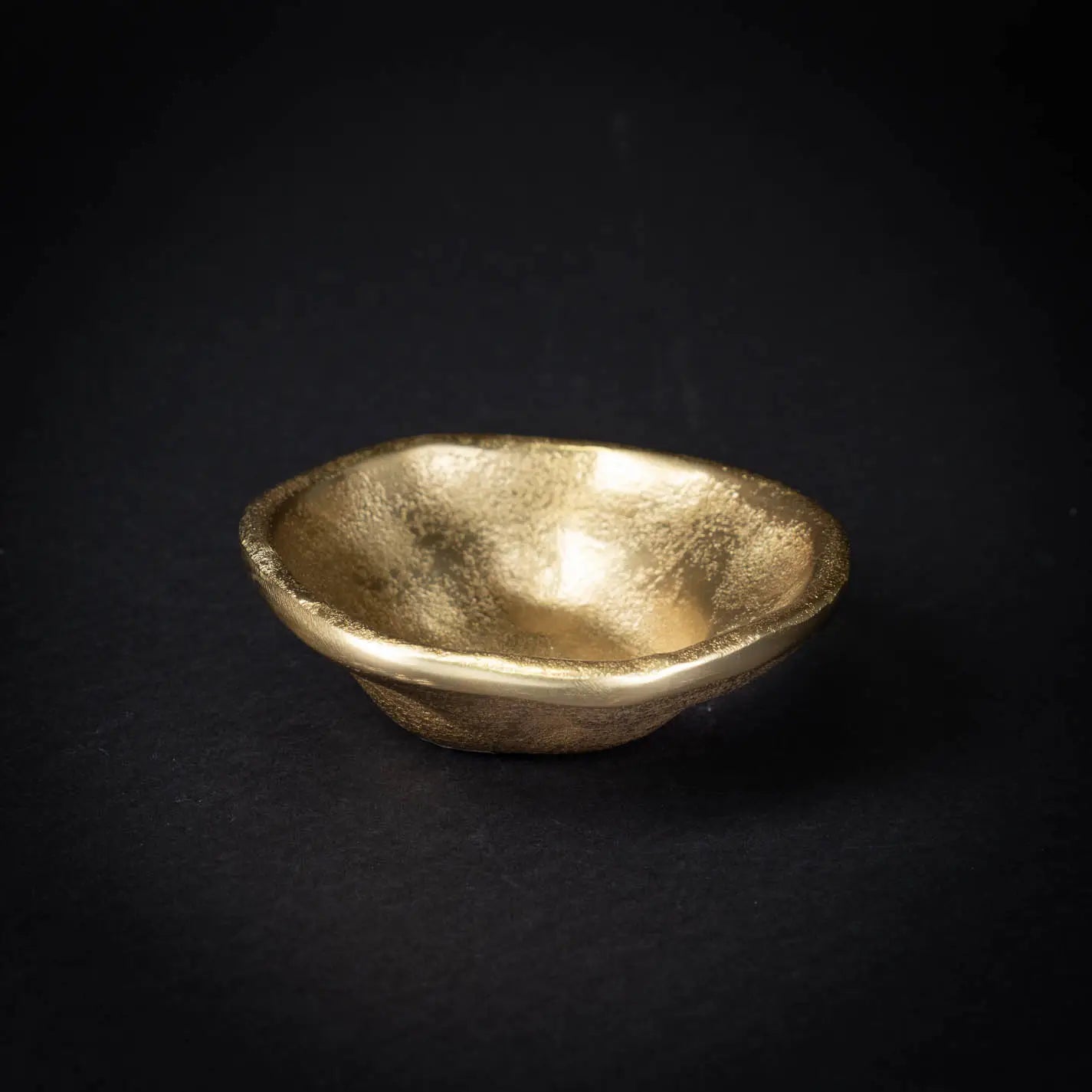 Small Textured Gold - Free Form - Metal Bowl