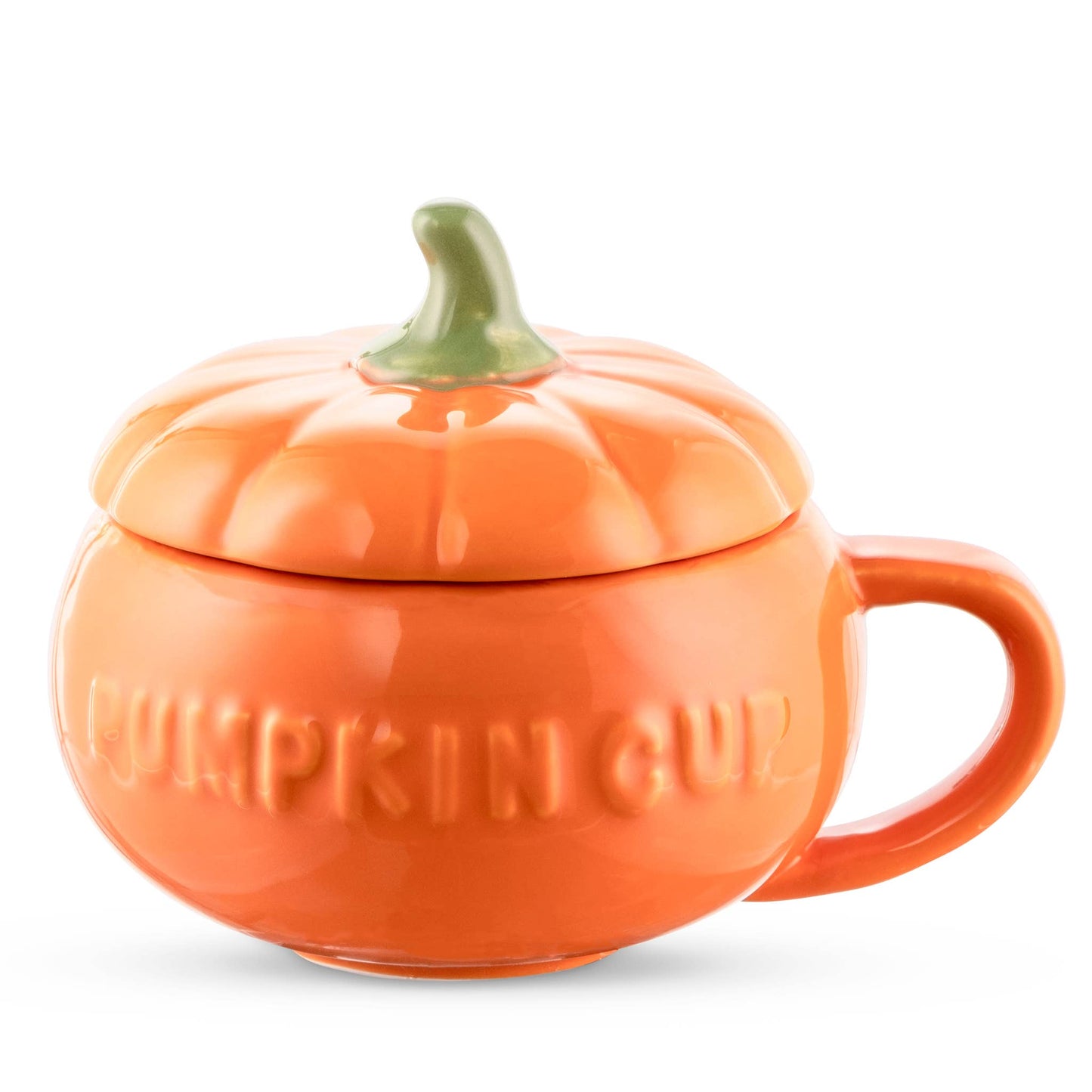 Pumpkin Style Ceramics Coffee Mug with Lid 10OZ