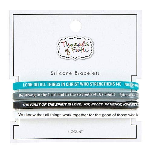 Silicone Bracelet Scripture 4pk
