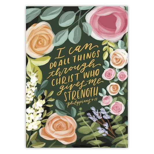 Large Floral Poster - Philippians 4:13