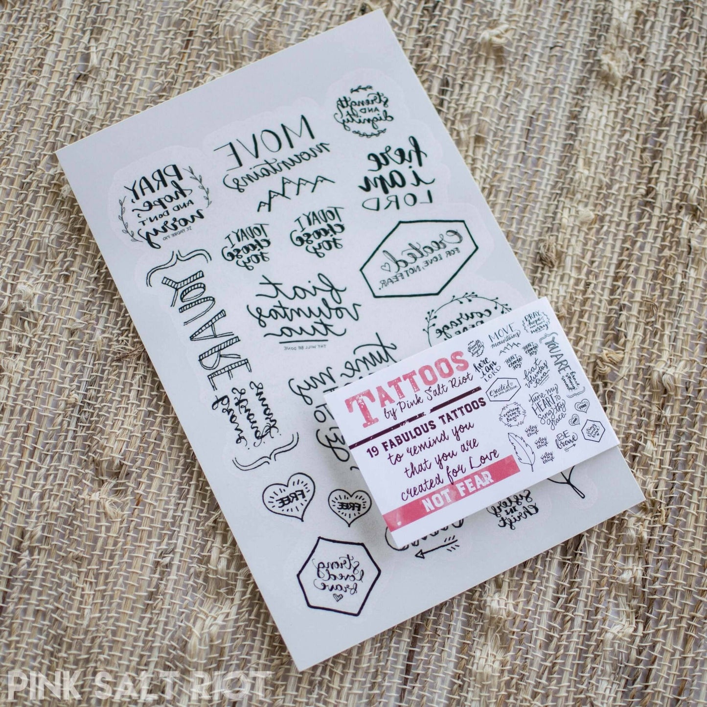 Christian Temporary Tattoos Set - Created for Love
