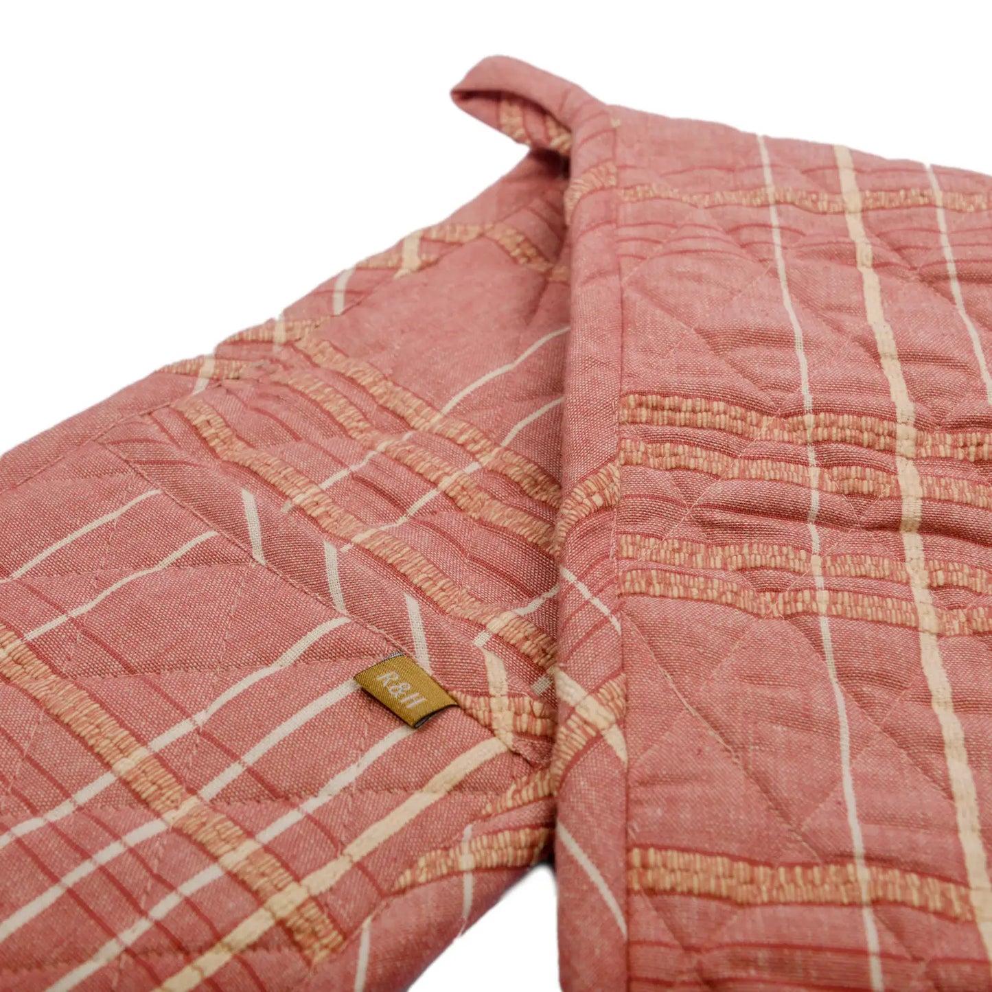 Textured Check - Double Oven Glove - Fig