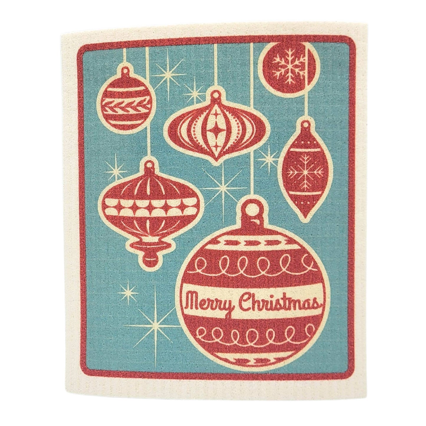 Merry Christmas Ornaments - Swedish Dishcloth