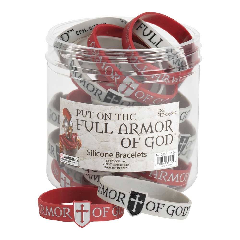 Silicon Full Armor of God Bracelets - Maroon or Grey