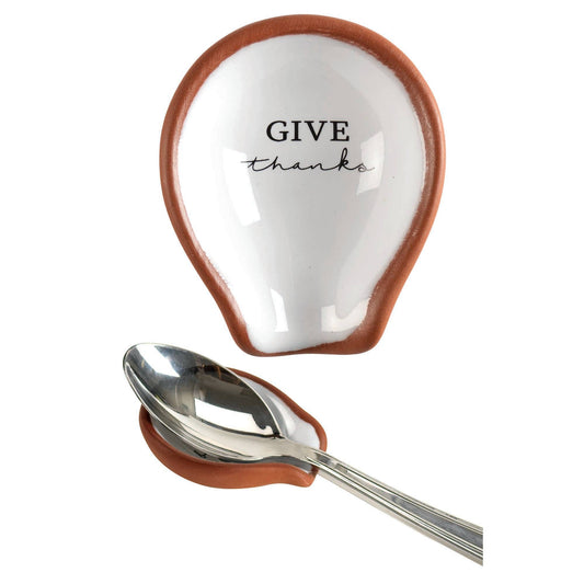 Give Thanks Terra Cotta Mini Teaspoon Rest