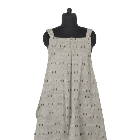 Tuft Long Pinafore Style Apron - Burnt Olive