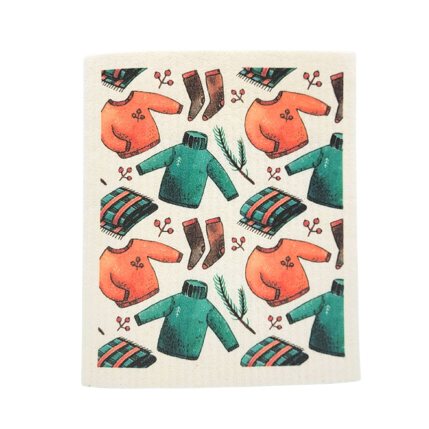 Cozy Sweater Collage - Swedish Dishcloth