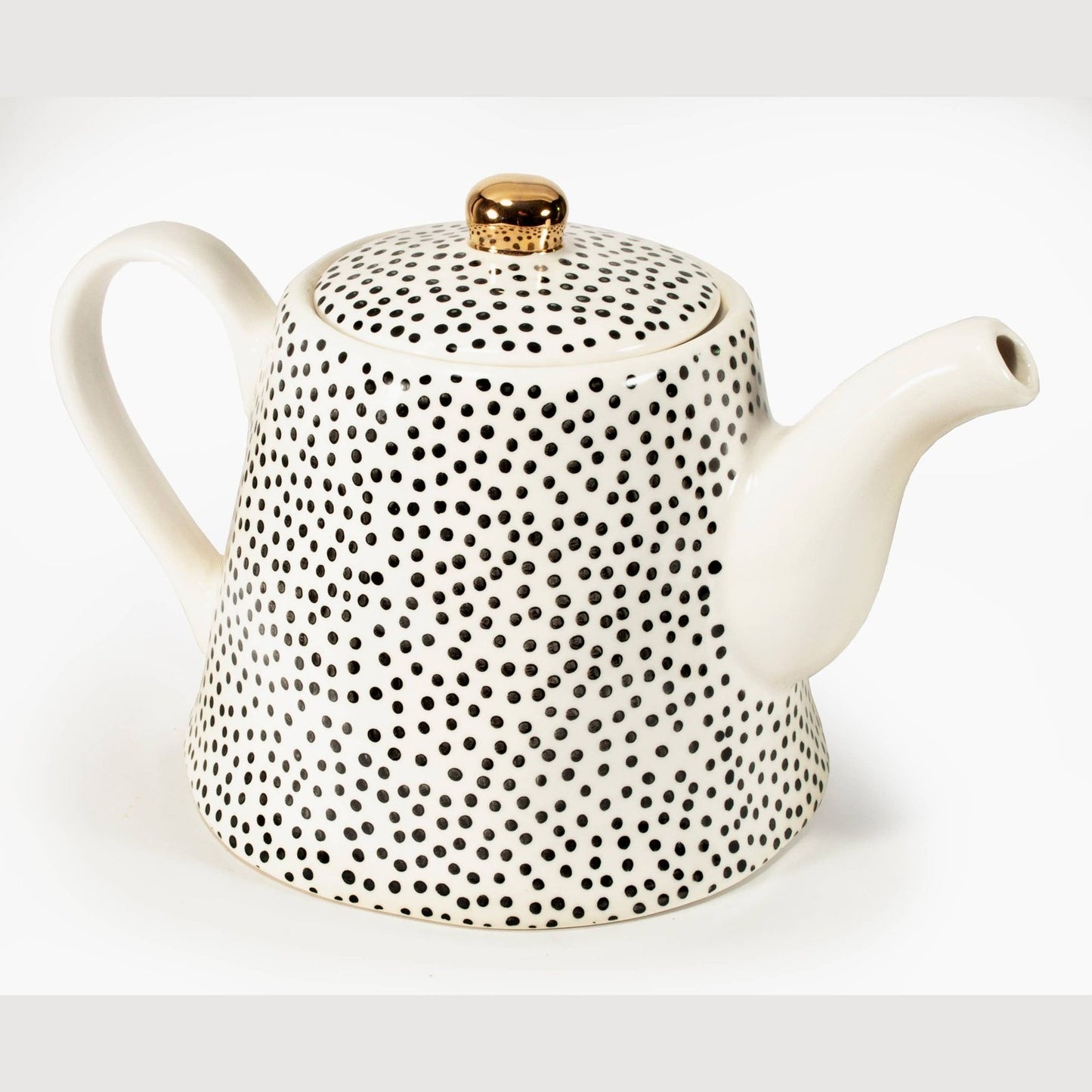 Tea Pot - Gold Knob Stoneware 1Qt