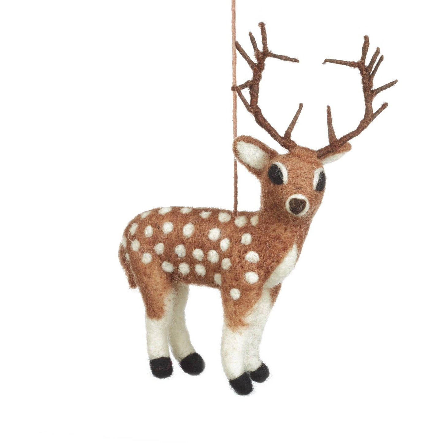 Handmade - Felted Stag Hanging Decoration