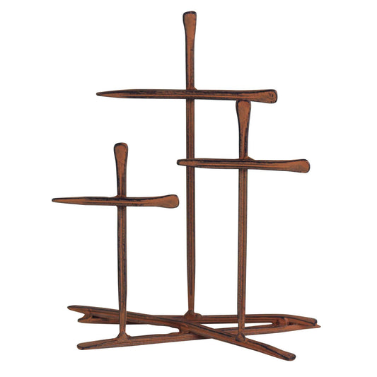 Tabletop Cross Metal Golgotha Nail - 6h